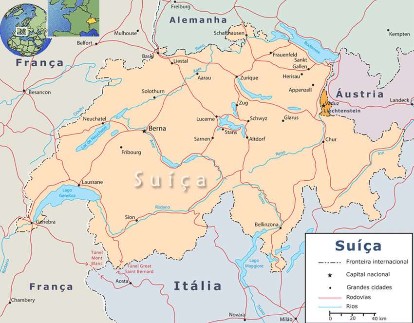 Resultado de imagem para O mapa da SuÃça