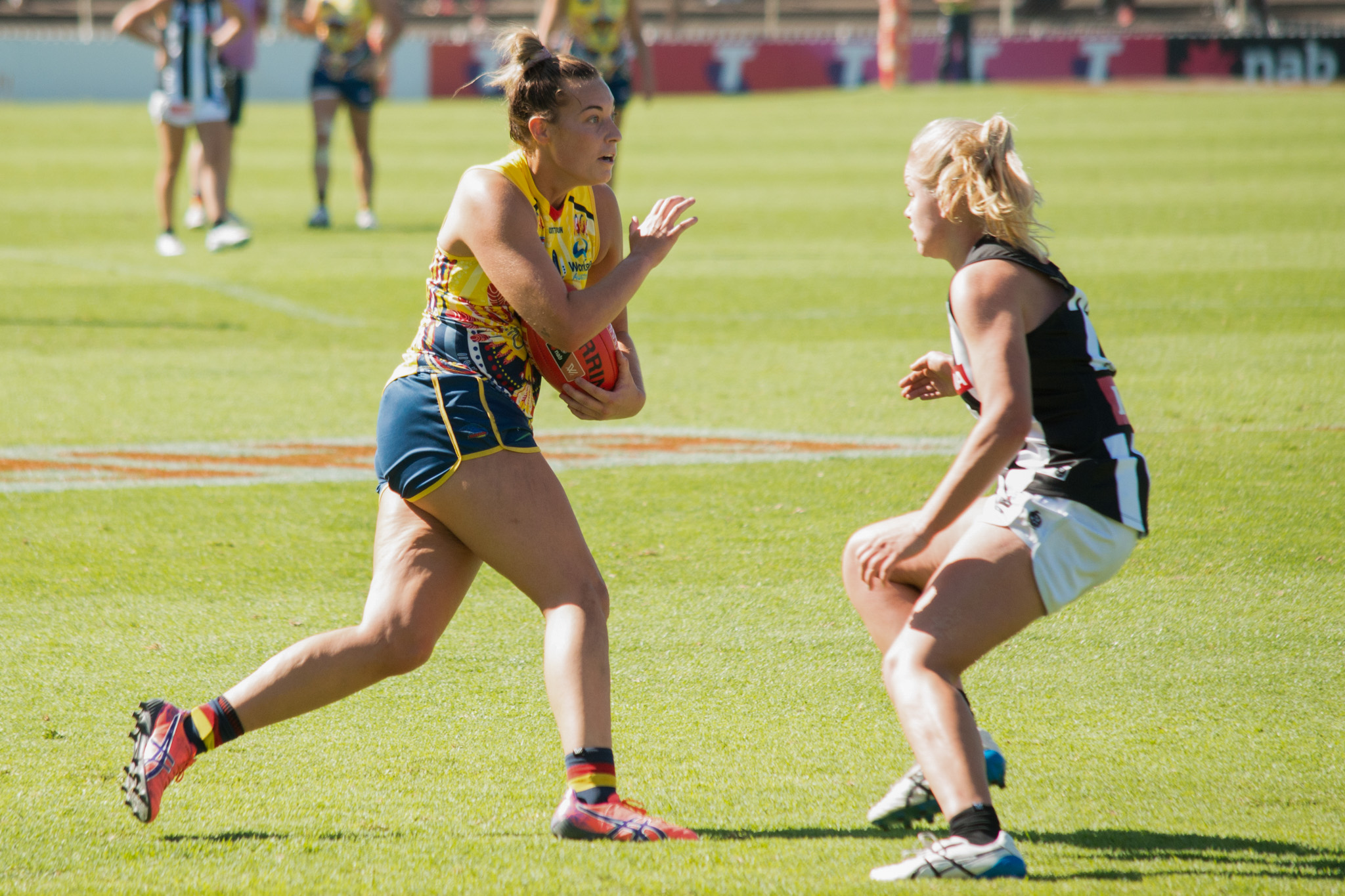 Adelaide's Caitlin Gould in action against Collingwood earlier this year. Photo: Dani Brown.