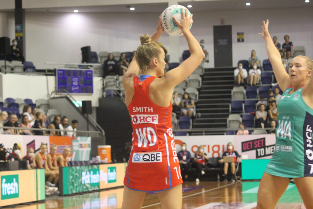 Allie Smith playing against the Vixens at Team Girls Cup earlier this season. Image: Elly Mcnerney