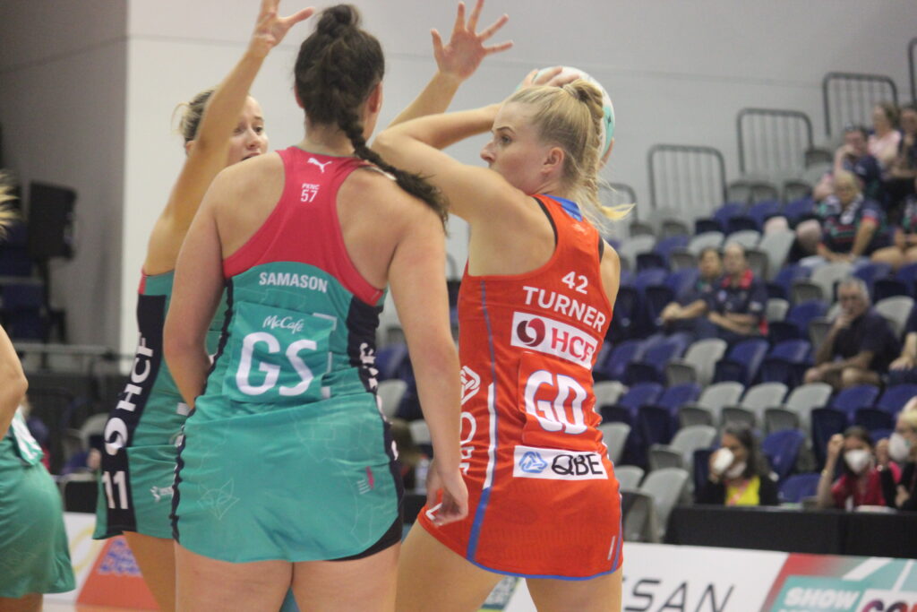 Maddy Turner spent time playing international netball over the offseason. Image: Elly McNerney