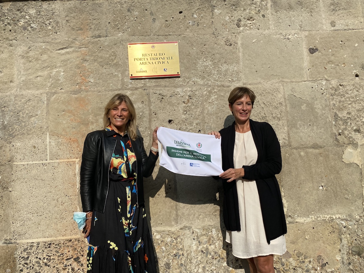 Ilenia Ruggeri e Roberta Guaineri all'inaugurazione della nuova Porta Monumentale dell'Arena Civica Gianni Brera di Milano