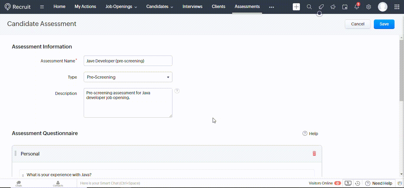 #ZohoRecruit #AutomatedSourcingPipeline #RecruitmentProcess #Pre-screeningAssessment #BlueprintCreation #EmailInvitations #StreamliningHiringProcess