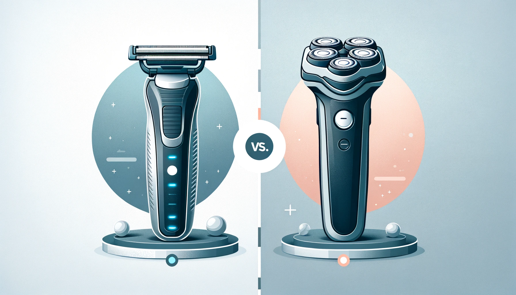 photo of a foil shaver and rotary shaver side by side