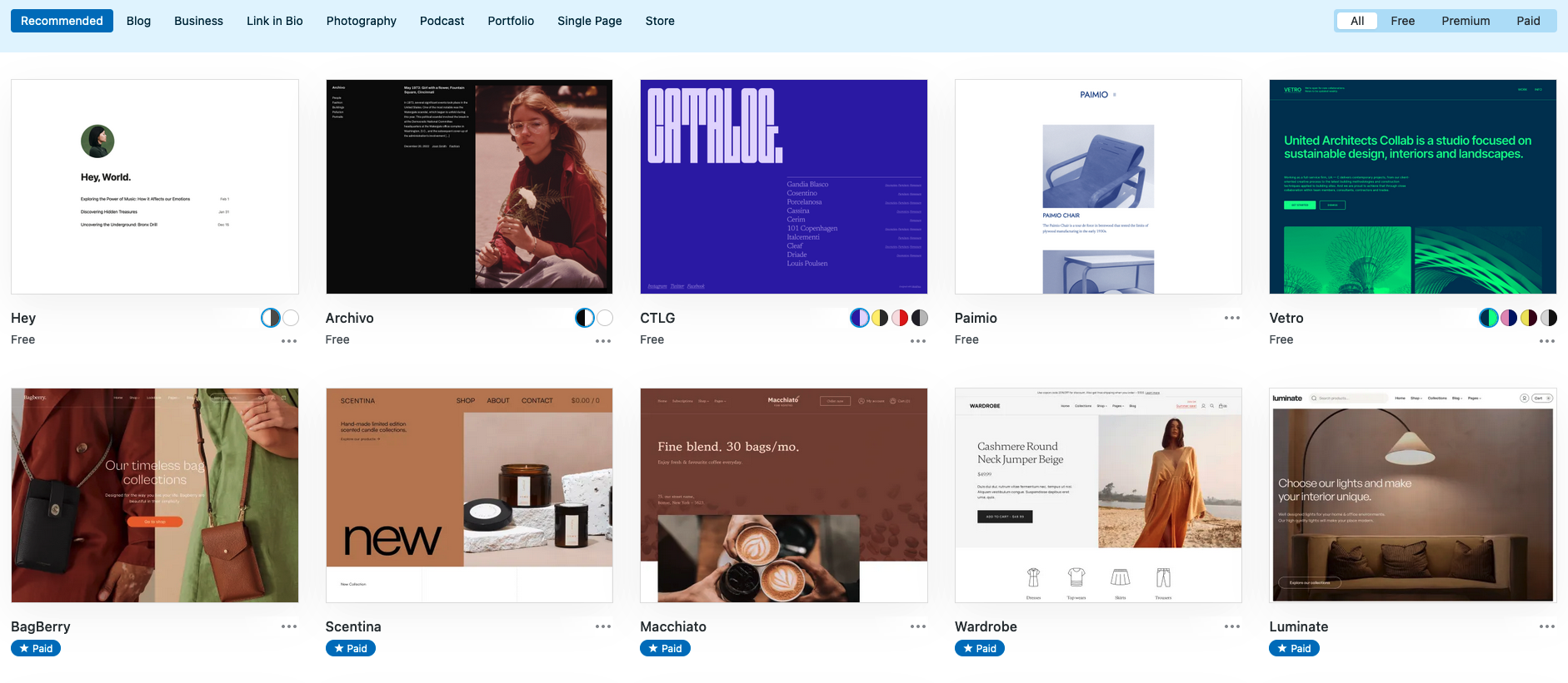 <p>Different themes with different price tags to choose from</p>