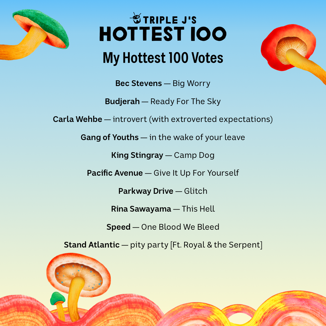 Dani Brown's Hottest 100 votes.