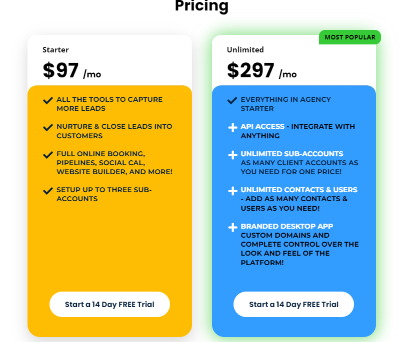 pricing details