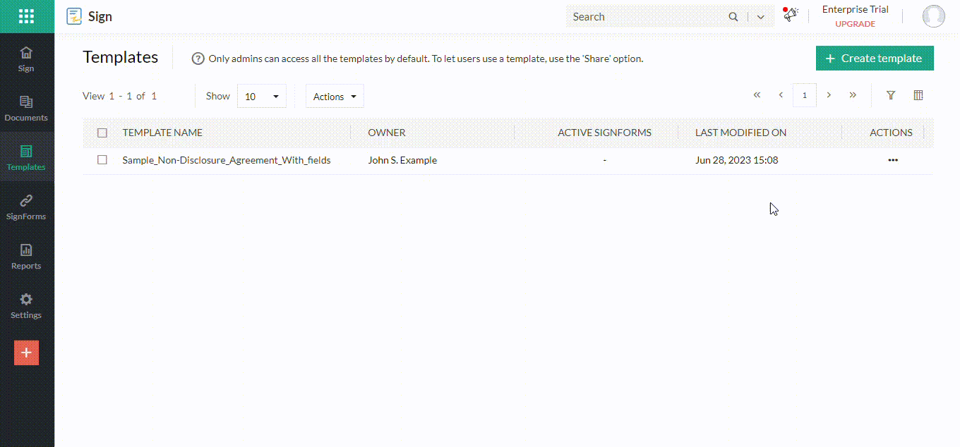 Zoho Sign templates, HR document automation, capture HR information, streamlining workflows, efficient HR processes