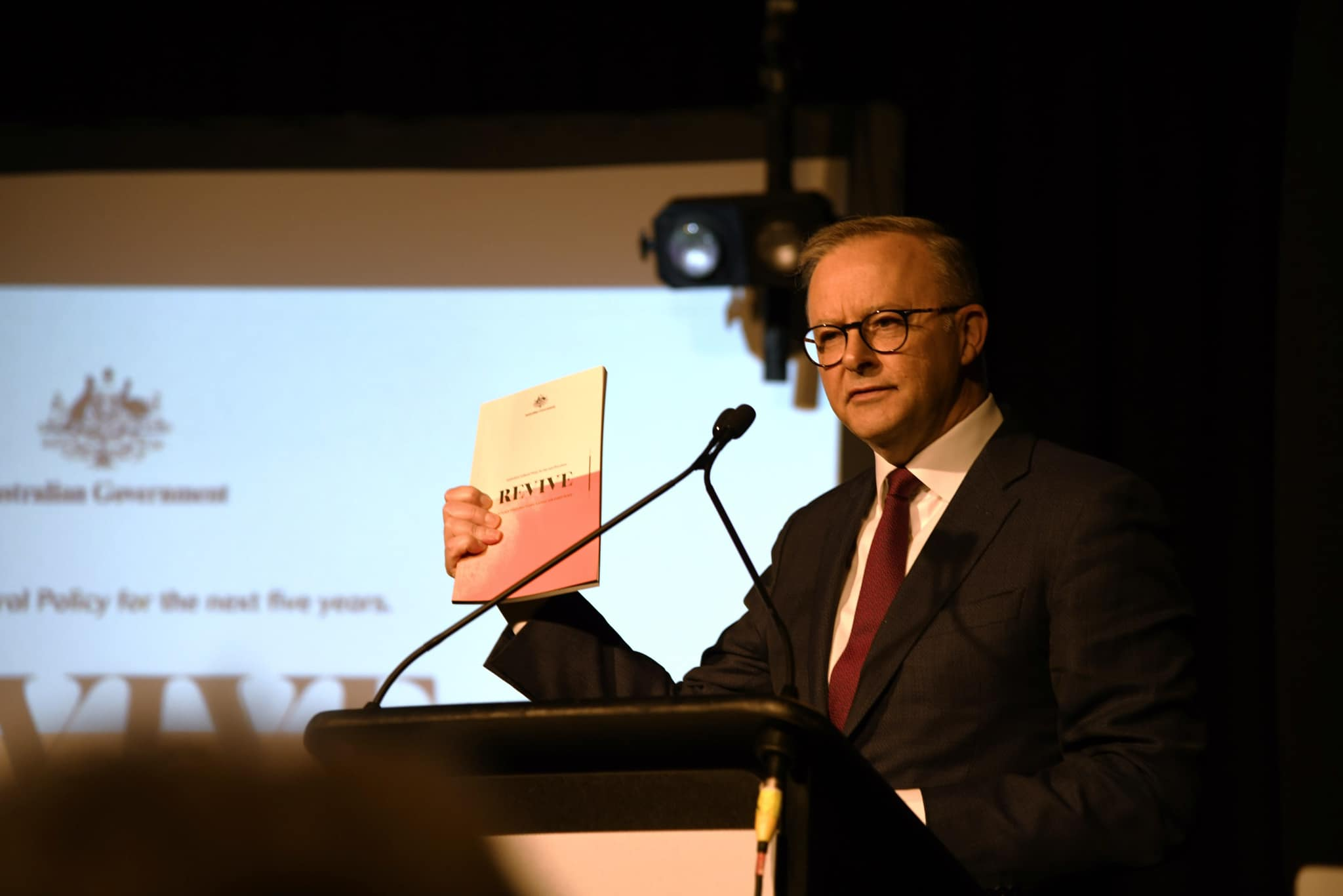 Anthony Albanese at the launch of the National Cultural Policy. Will the policy be enough to revive Australia's arts sector? (Photo credit: Twitter/Tony Burke)