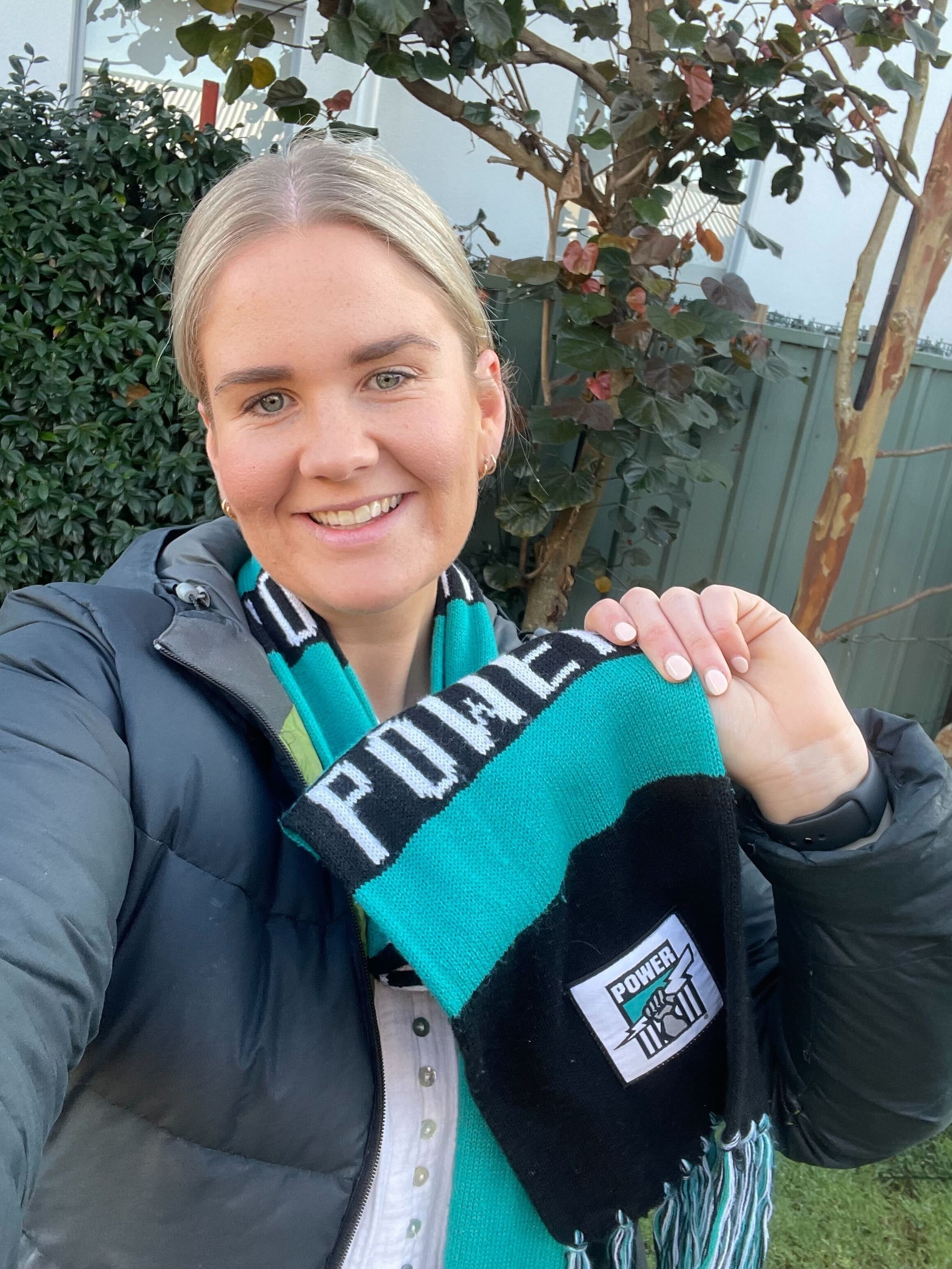 Port Adelaide supporter Sarah Wildy.