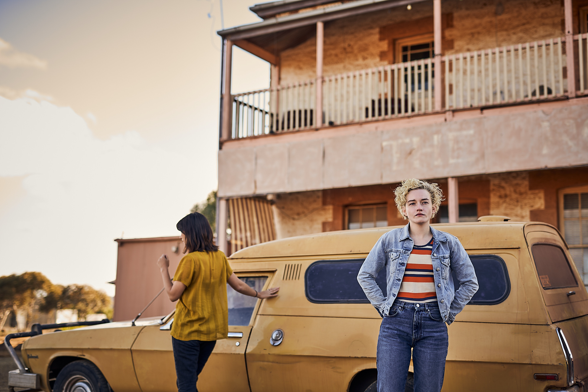 Jessica Henwick and Julia Garner in The Royal Hotel