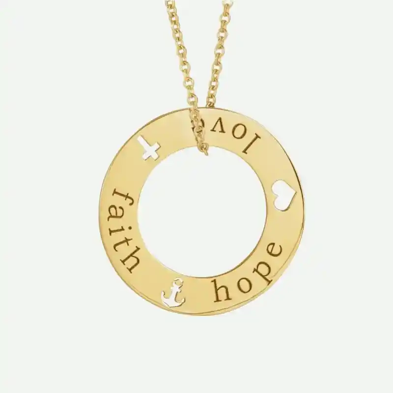 14K Yellow Gold Christian Necklace From Glor-e