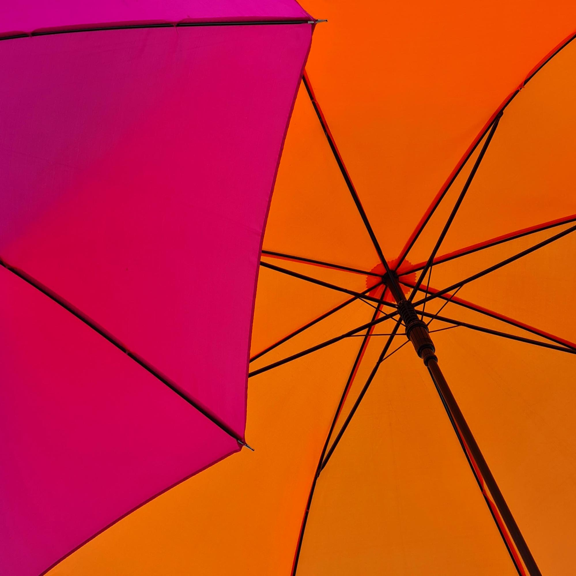 Filling the frame: The colours and abstracted nature of this image, provides an intriguing view of these umbrellas. 