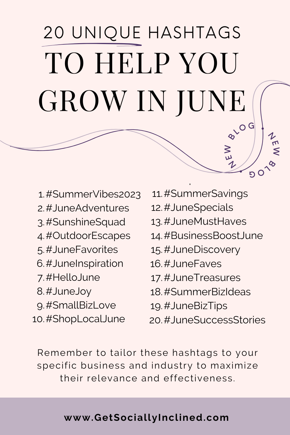 20 unique and engaging hashtags for a small business owner to get more engagement on social media this June