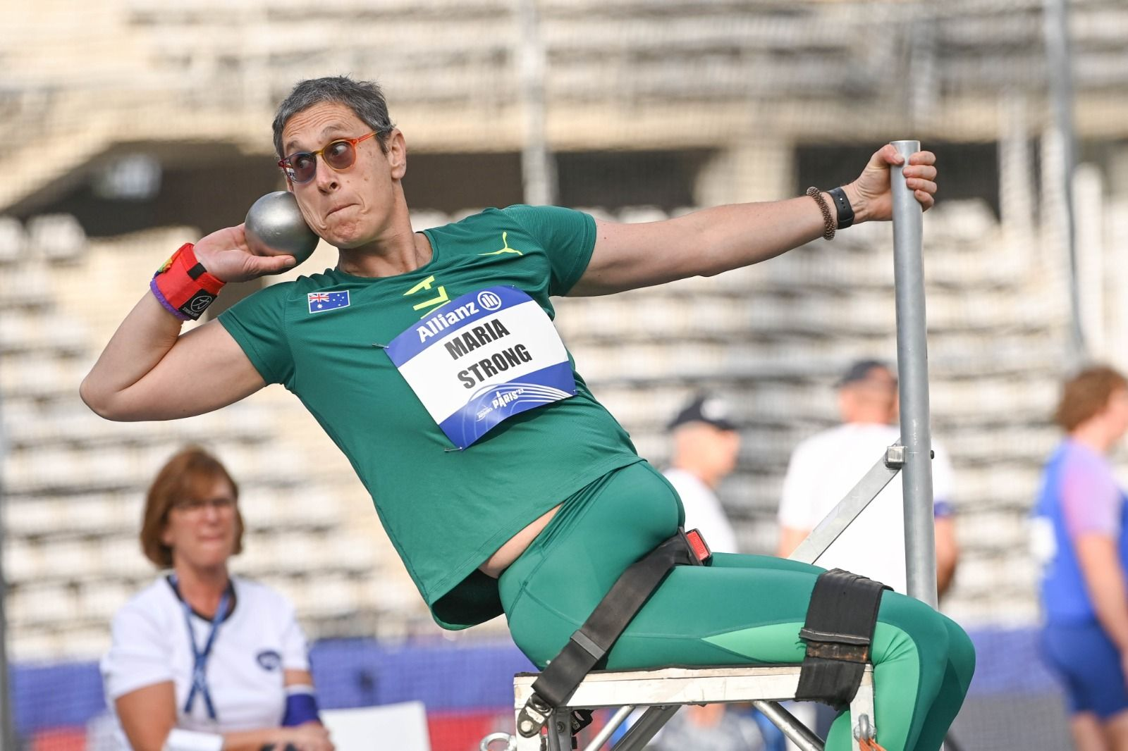 Maria Strong placing second in Shot Put F33 on day seven of the World Para Athletics Championships. Image: Athletics Australia