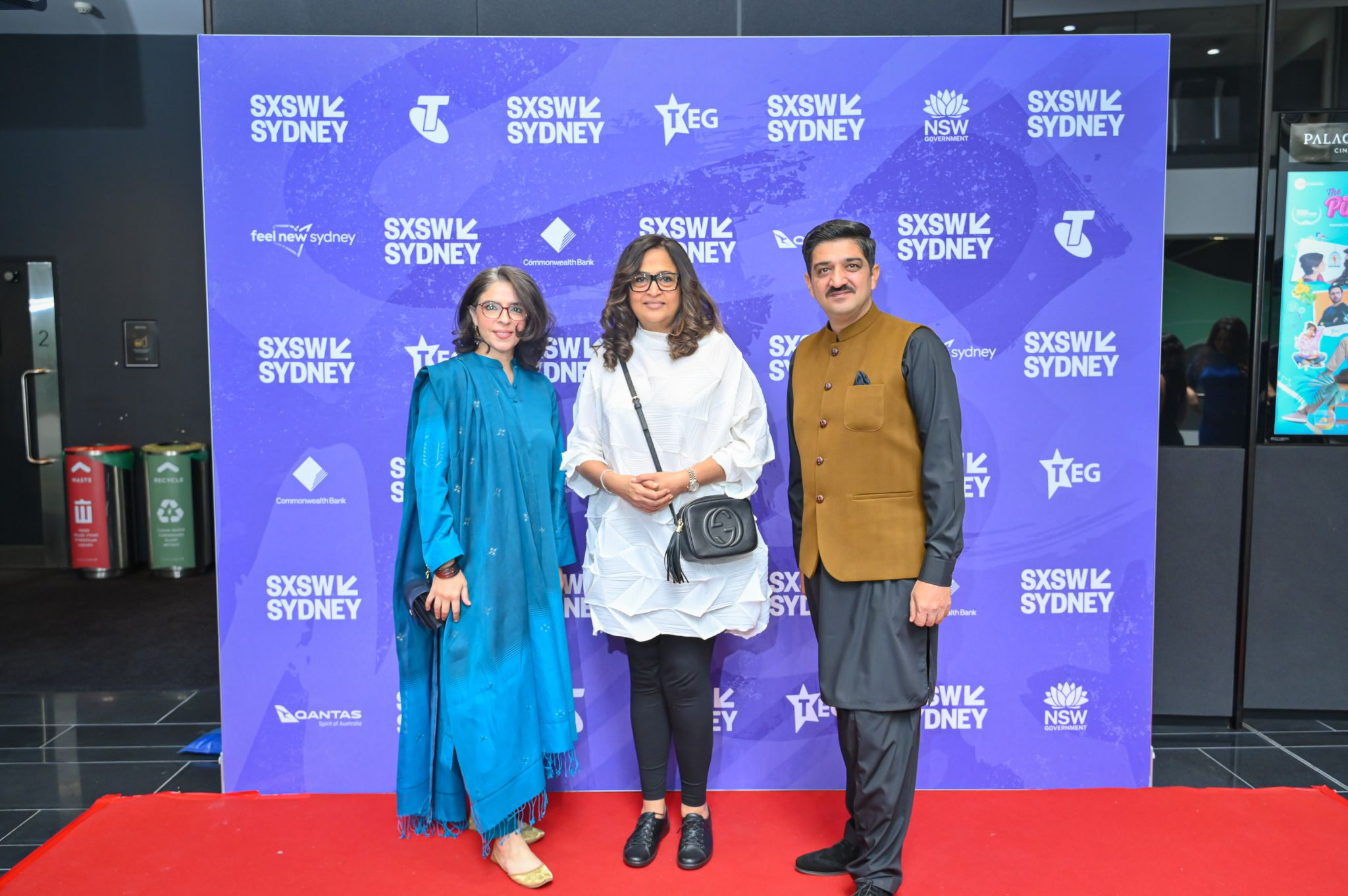 Shailja Kejriwal (centre) and Kashif Nisar (right) at SXSW Sydney