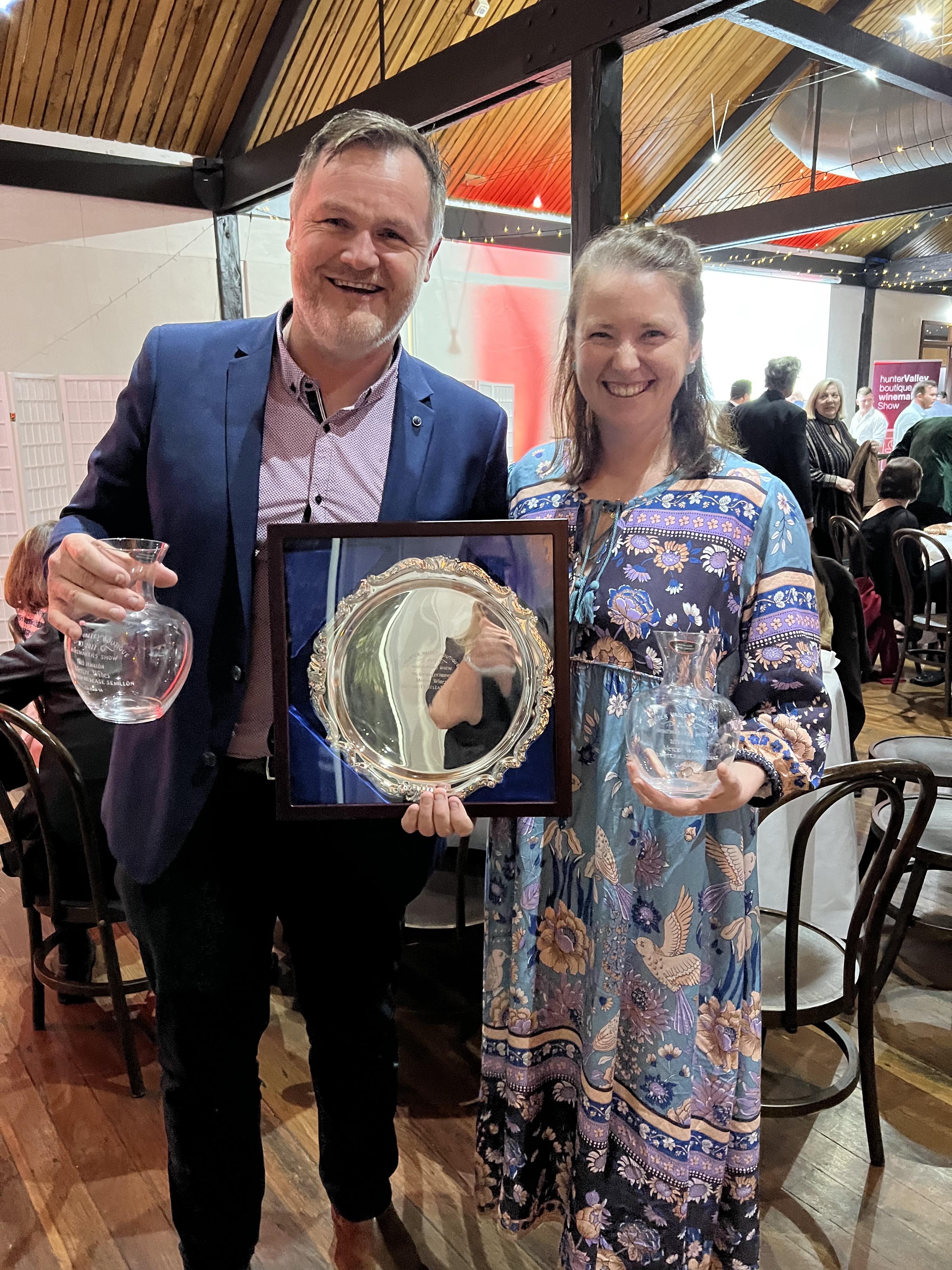 Aaron and Alison Mercer with their awards.