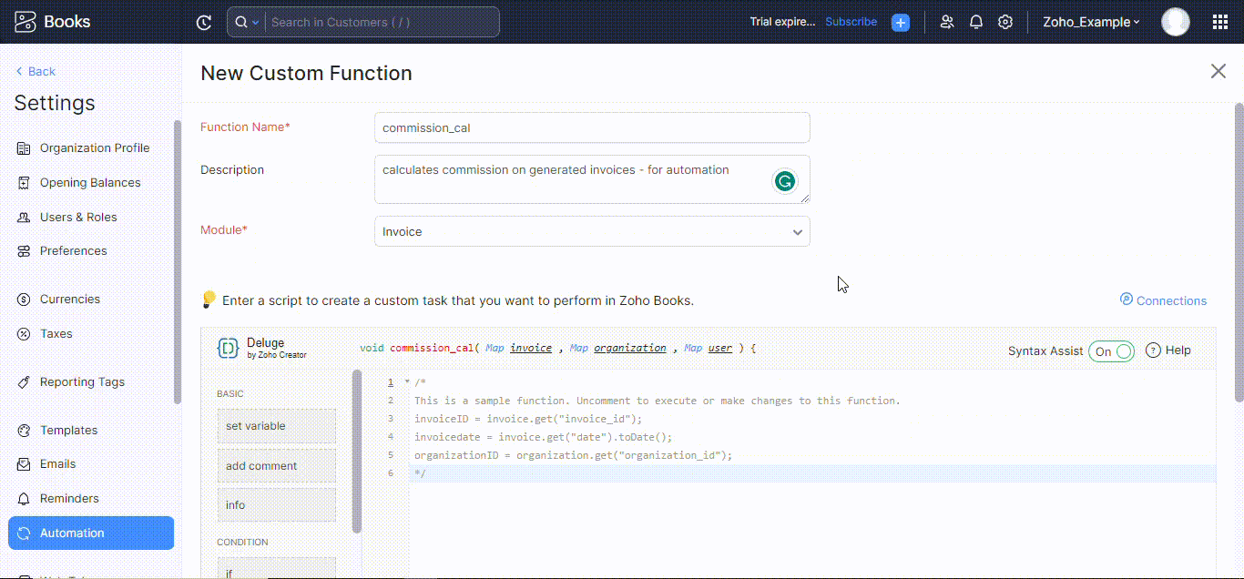 Commission reporting, Custom reports, Zoho Books, Sales insights, Commission management, Data-driven decisions, Sales performance, Automation, Business owners, Streamline processes