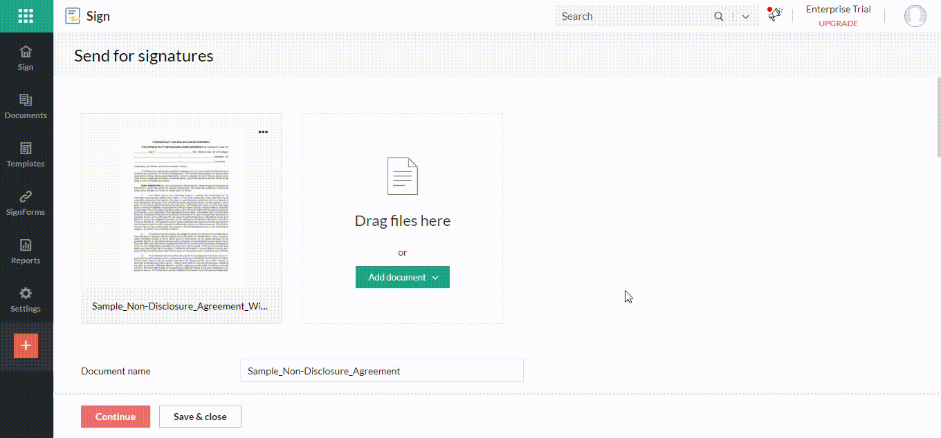 Zoho Sign templates, HR document automation, capture HR information, streamlining workflows, efficient HR processes