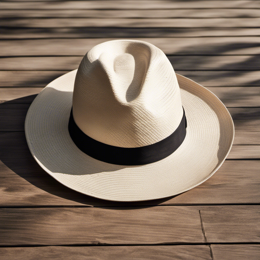 photo of a panama hat on a wooden floor