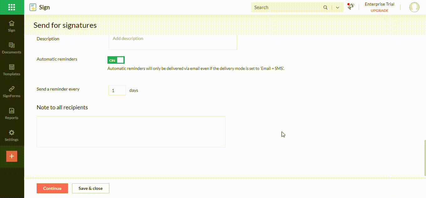 Zoho Sign templates, HR document automation, capture HR information, streamlining workflows, efficient HR processes