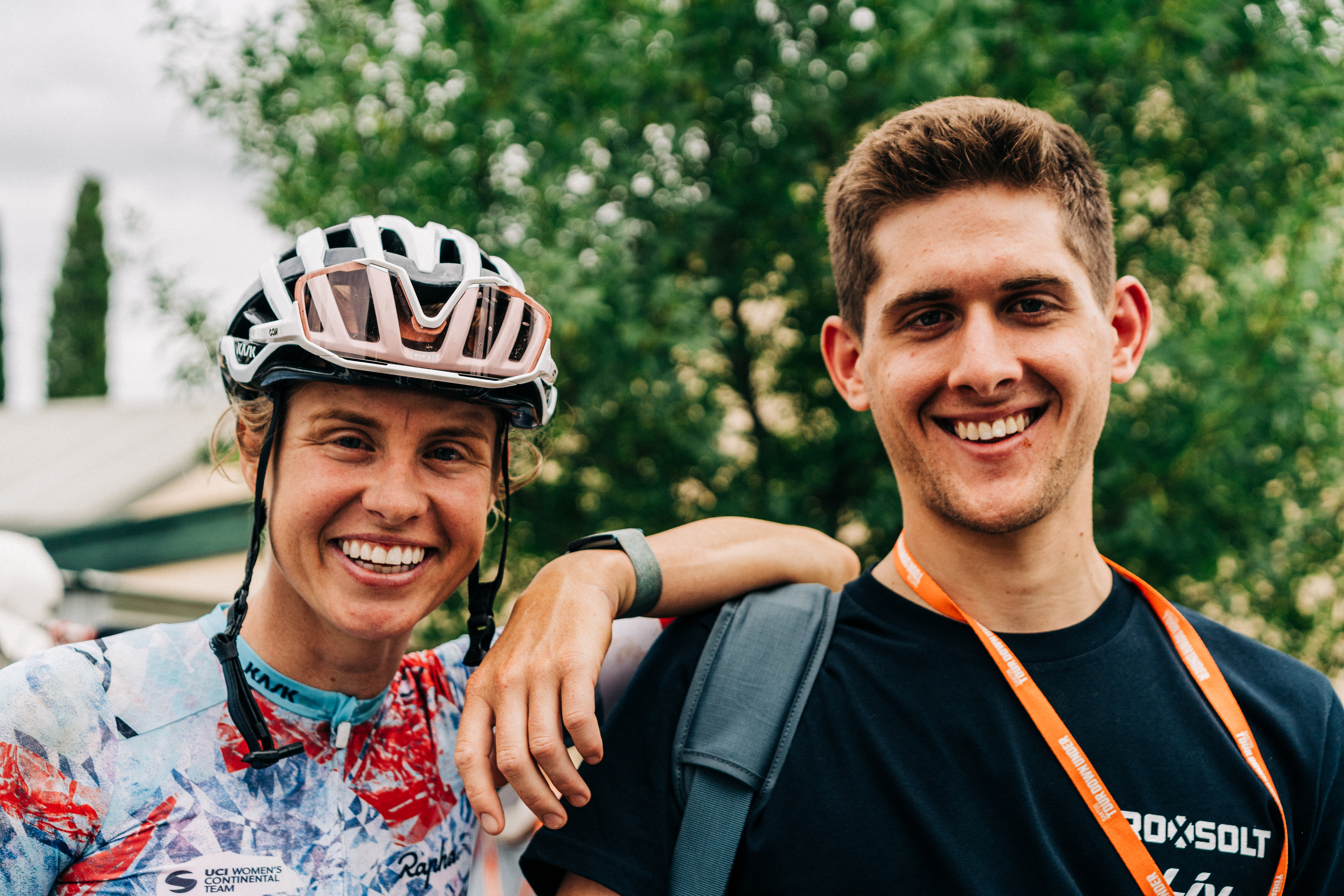 Peta Mullens, and husband Jarrod were the key communicators for Roxsolt. On the bike and on the side of the road. Image: Andy Rogers / Supplied