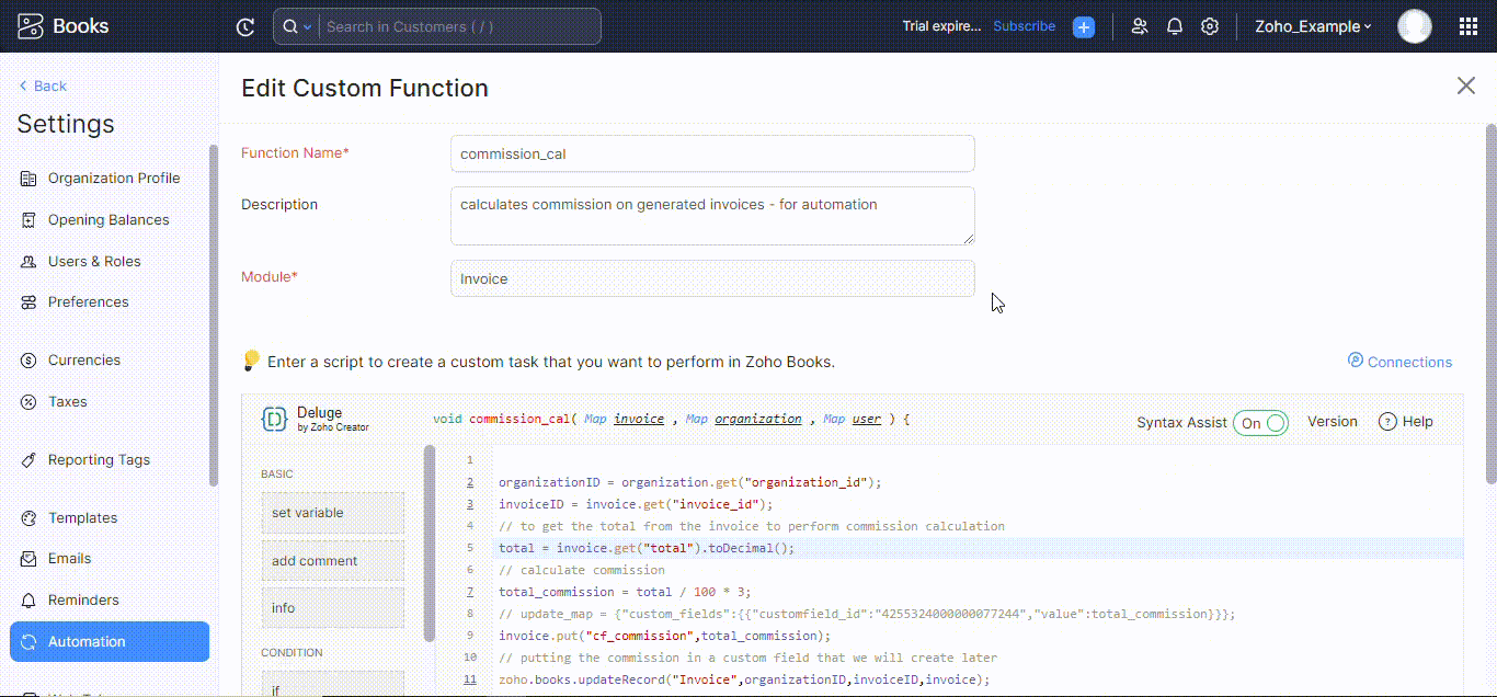 Commission reporting, Custom reports, Zoho Books, Sales insights, Commission management, Data-driven decisions, Sales performance, Automation, Business owners, Streamline processes