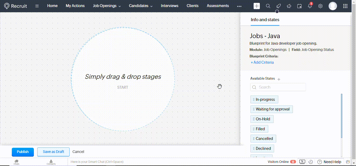 #ZohoRecruit #AutomatedSourcingPipeline #RecruitmentProcess #Pre-screeningAssessment #BlueprintCreation #EmailInvitations #StreamliningHiringProcess