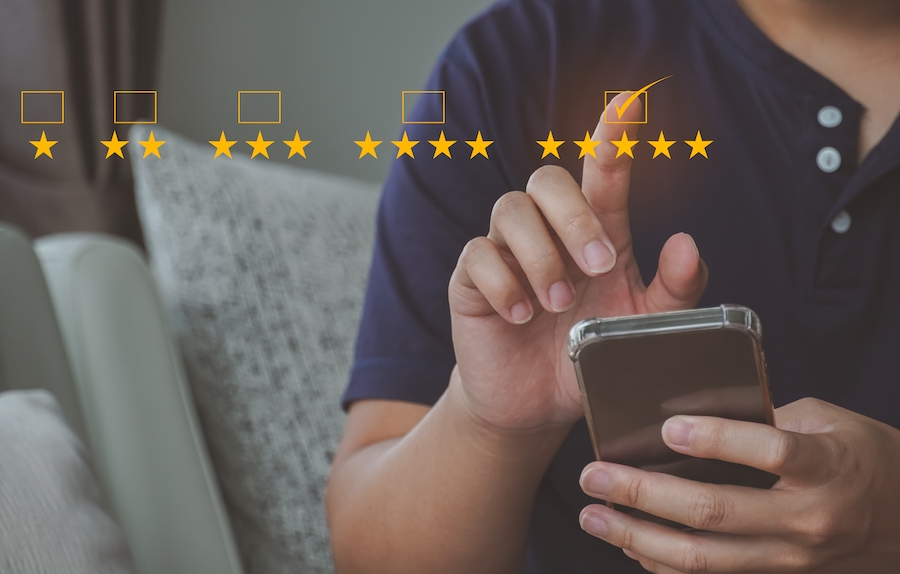 <p>Aim to collect 5 stars the most convenient way </p> from 1 to 5 stars feedback on smartphone
